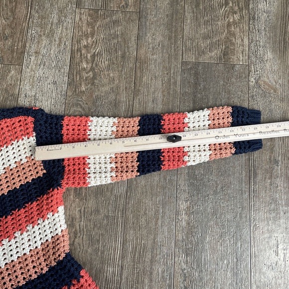 L.L. Bean Signature Bailey Island Cotton Fisherman Sweater Cream Crochet Lady XS - Picture 3 of 8